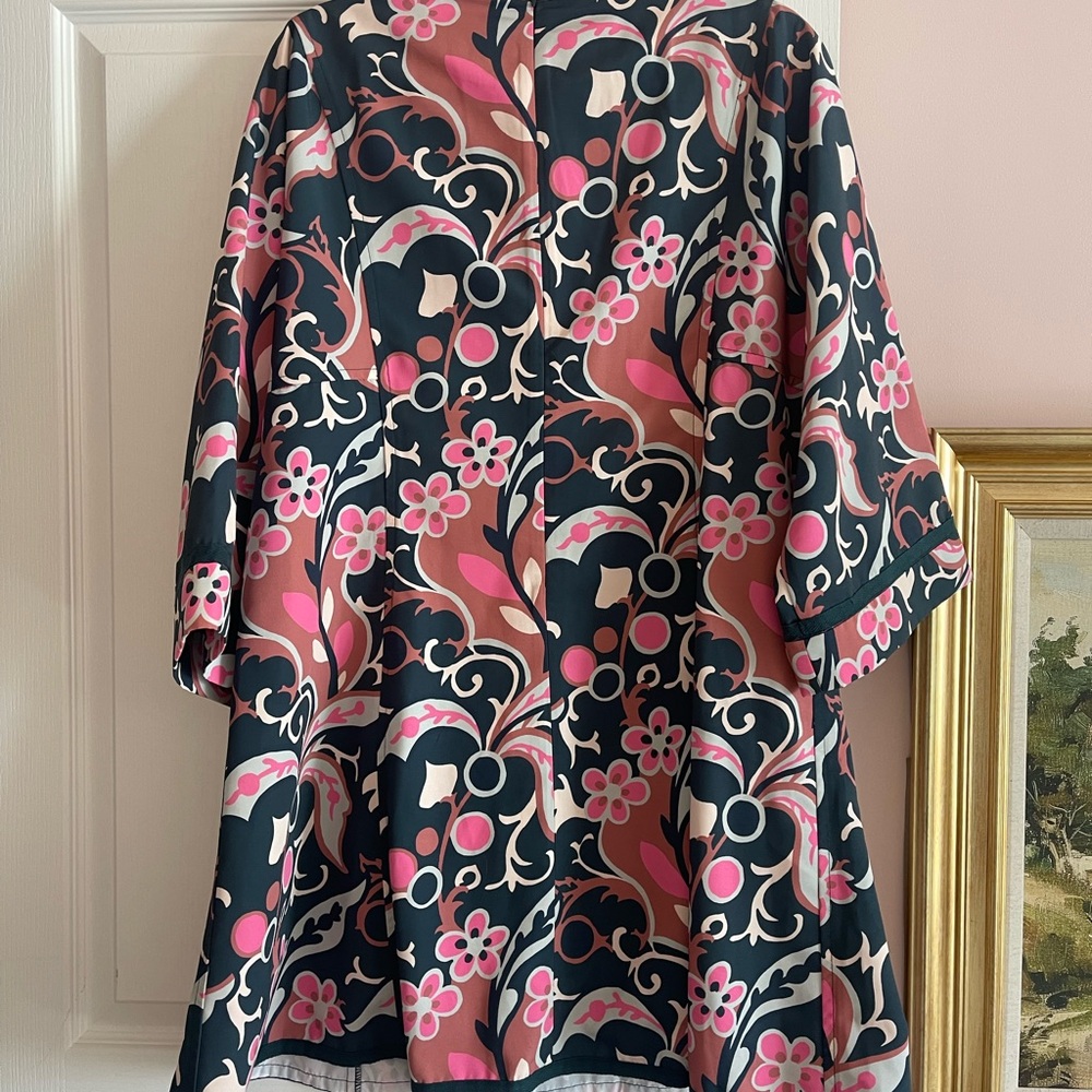 Tuckernuck Pink and Teal Printed A-Line Mini Dress - Picture 8 of 9